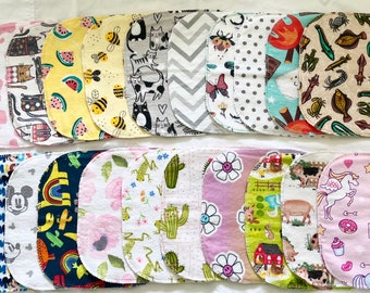 Choose Your Own - Cloth Wipes - 8" x 8" Set of 12 - Pre-Washed Flannel - 1 OR 2 Ply - Baby Wipes, Napkins, Towels or Toilet Paper