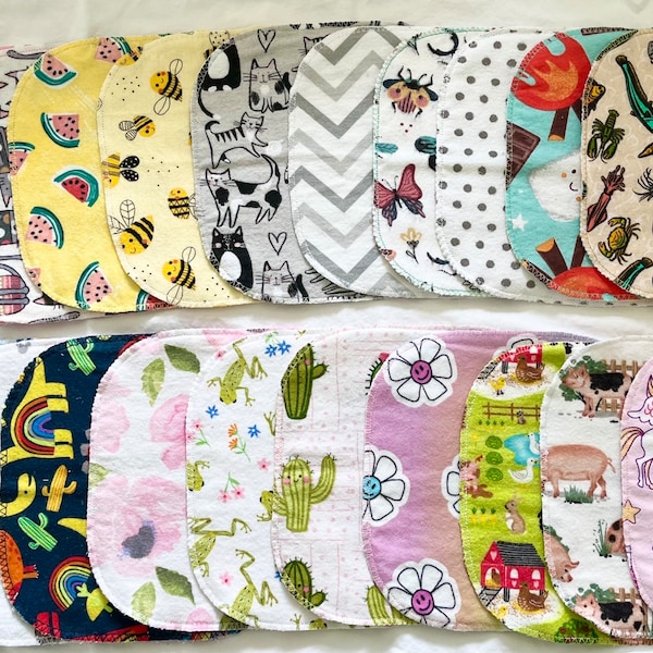 Choose Your Own - Cloth Wipes - 8" x 8" Set of 12 - Pre-Washed Flannel - 1 OR 2 Ply - Baby Wipes, Napkins, Towels or Toilet Paper