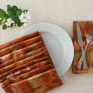 set of 10 ice dye napkins  -autumn