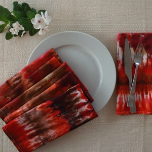set of 6 ice dye napkins  -crisp autumn