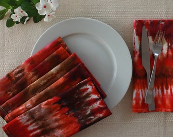 set of 6 ice dye napkins  -crisp autumn