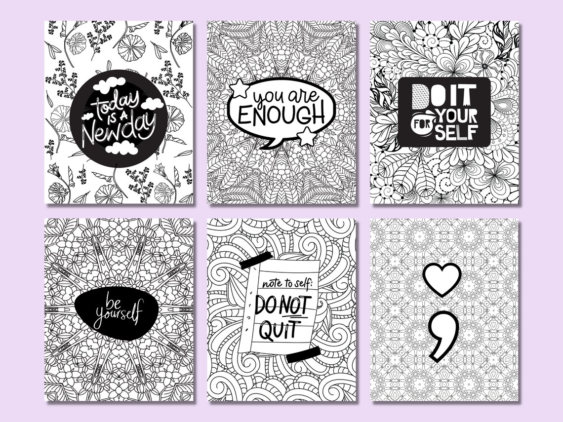 Semicolon Coloring Pages, Mental Health, Anxiety, Depression, Coloring ...