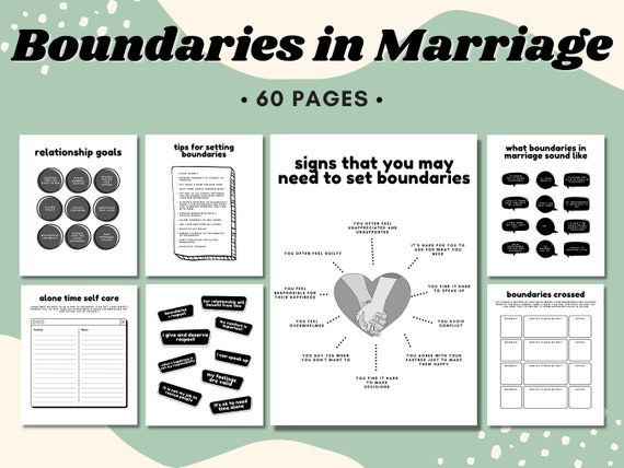 Boundaries in Marriage Workbook Bundle, Relationship Boundaries Journal, Setting Healthy Boundaries, Couples Therapy Worksheet, Codependency