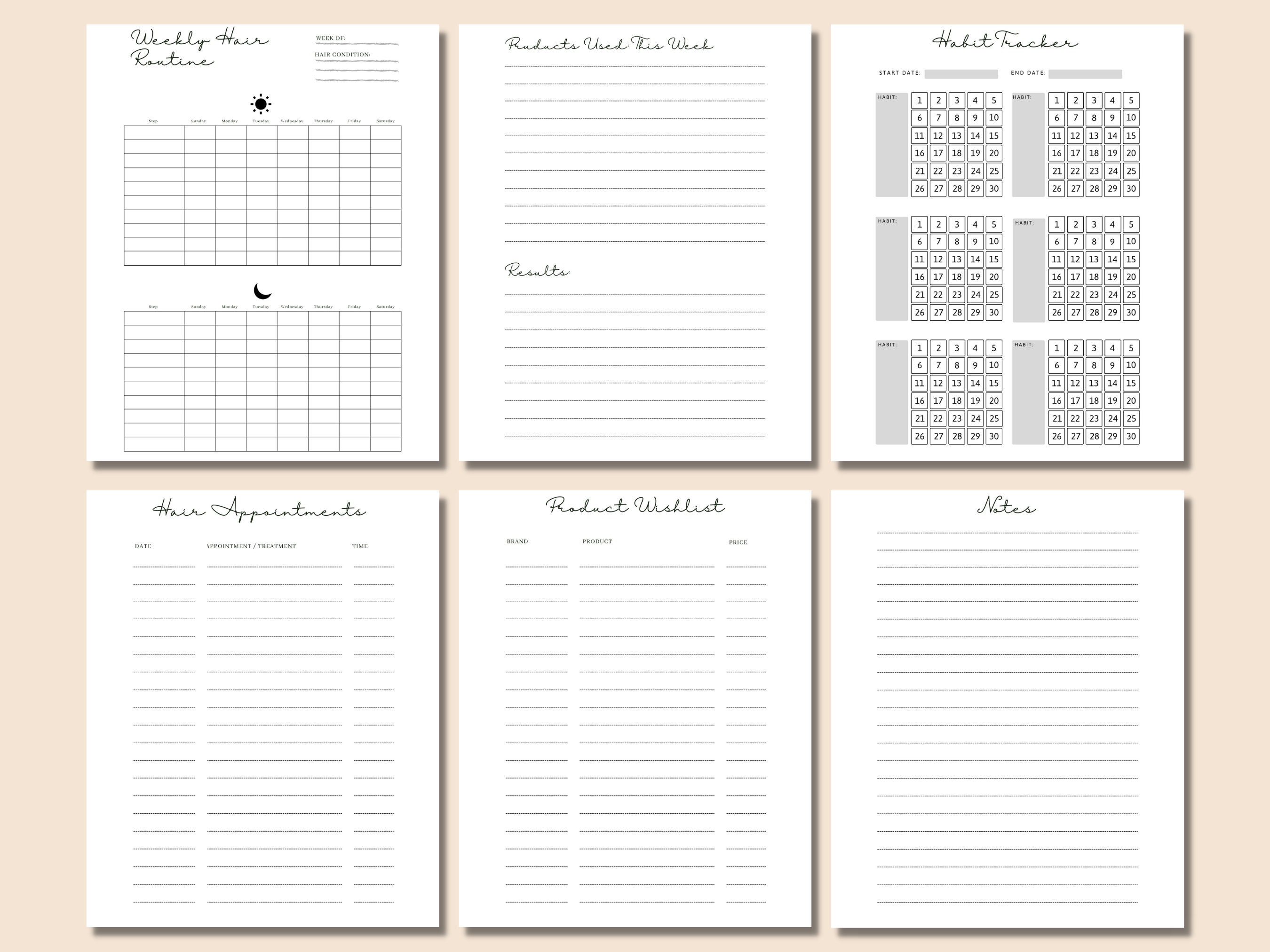 Haircare Routine Printable, Hair Journal, Hair Growth, Hair Care ...