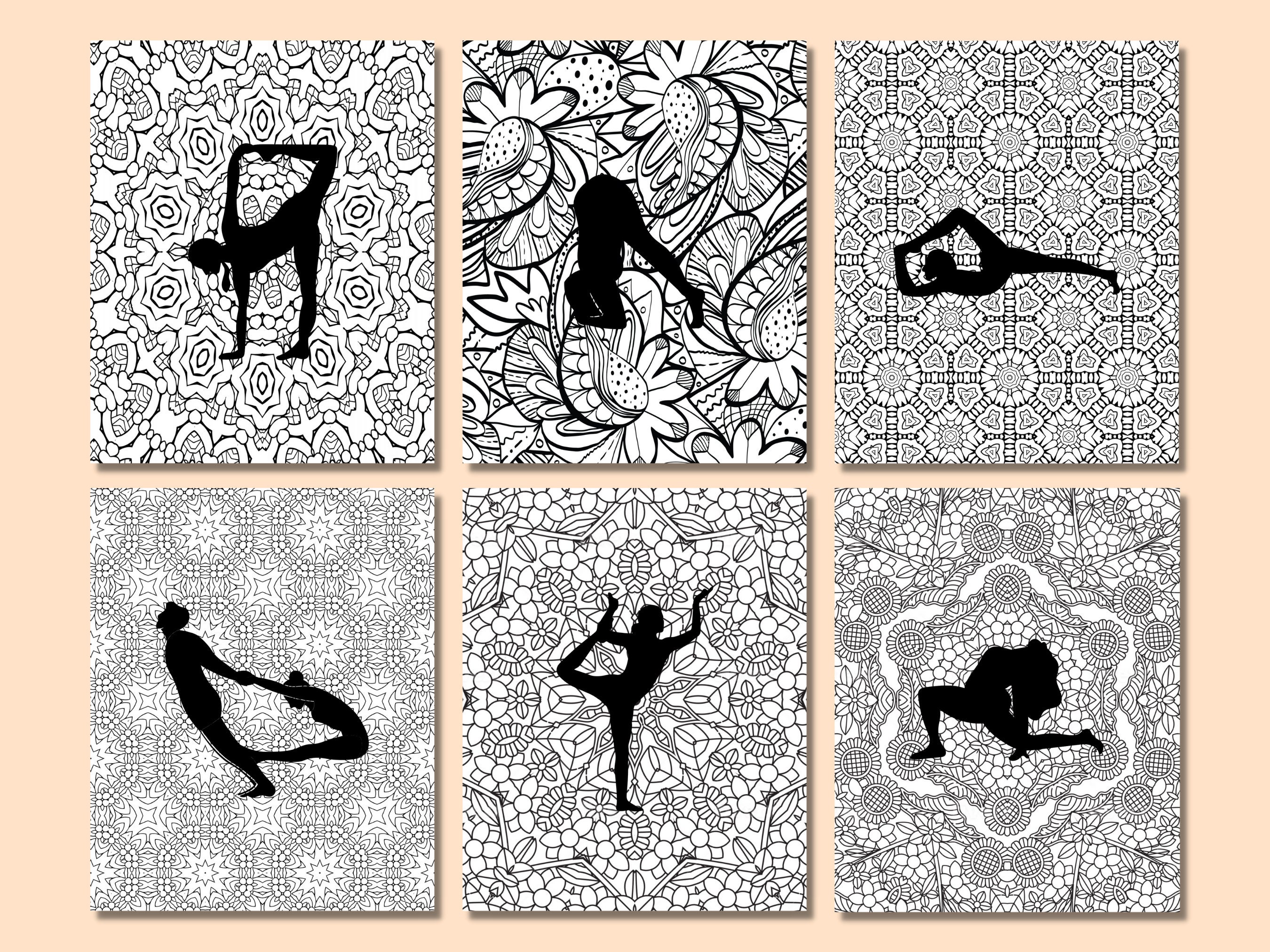 Yoga Coloring Pages, Yoga Printable, Yoga Poses, Yoga Coloring Book