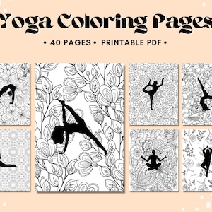 Yoga Coloring Pages, Yoga Printable, Yoga Poses, Yoga Coloring Book, Yoga Teacher, Mental Health, Coloring Pages for Adults Printable