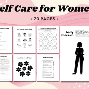 Self Care for Women Workbook, Self Care Journal, Checklist, Mental Health, Therapy Worksheet, Printable, Affirmations, Wellbeing, Gift