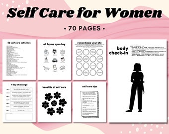 Self Care for Women Workbook, Self Care Journal, Checklist, Mental Health, Therapy Worksheet, Printable, Affirmations, Wellbeing, Gift
