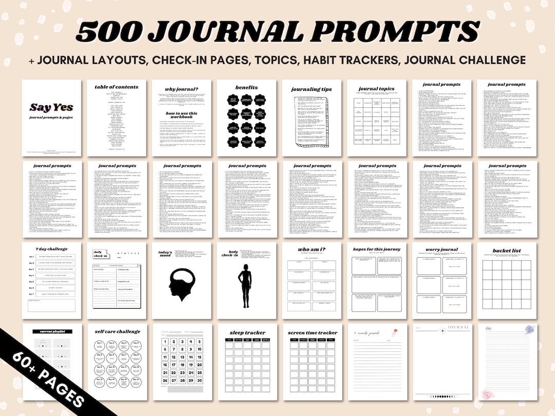 500 Journal Prompts, Journal Prompts for Mental Health, Beginners, Deep ...