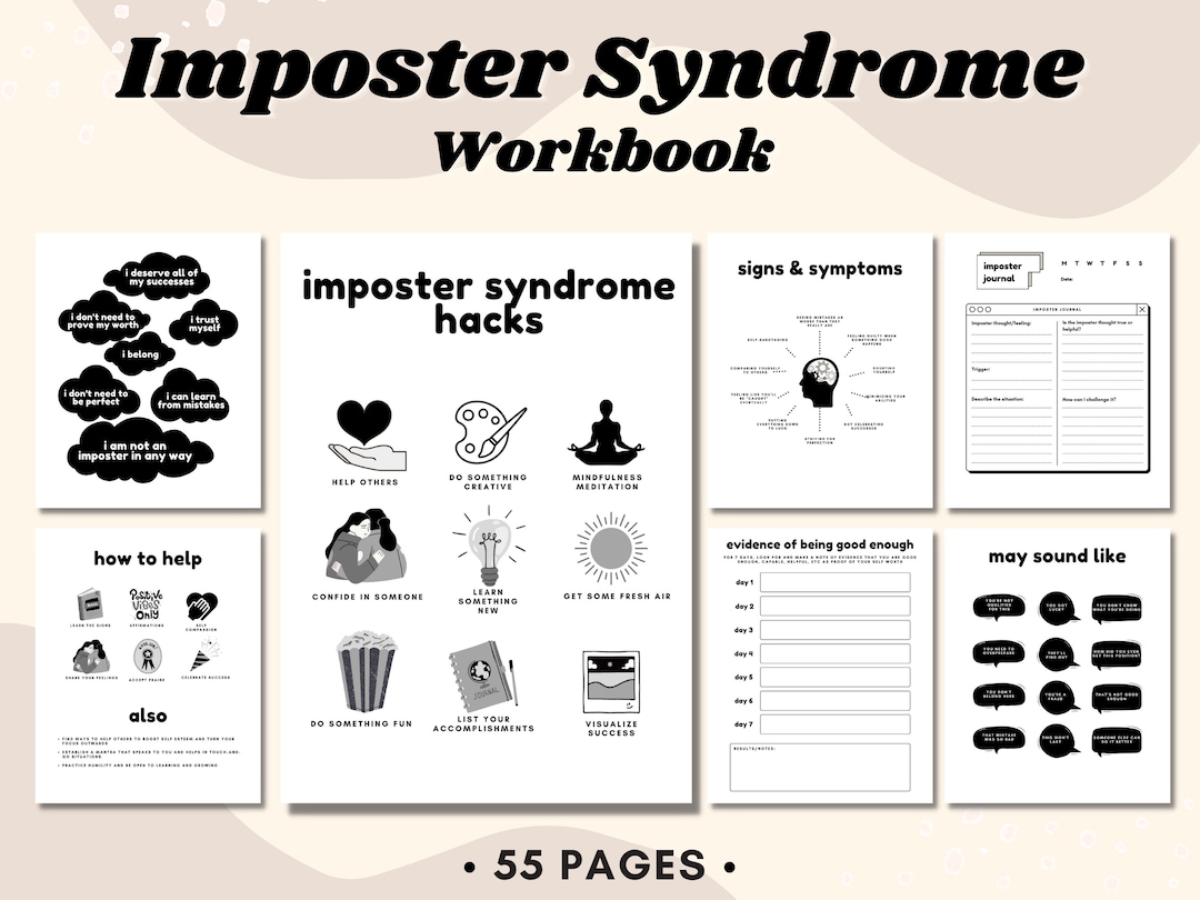 Imposter Syndrome Worksheets Workbook Self Esteem Inner Critic Imposter Syndrome Worksheets Workbook Self Esteem Inner Critic