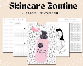 Skincare Routine Printable, Beauty Journal, Skin Care Tracker, Skincare Planner, Skincare Organizer, Self Care