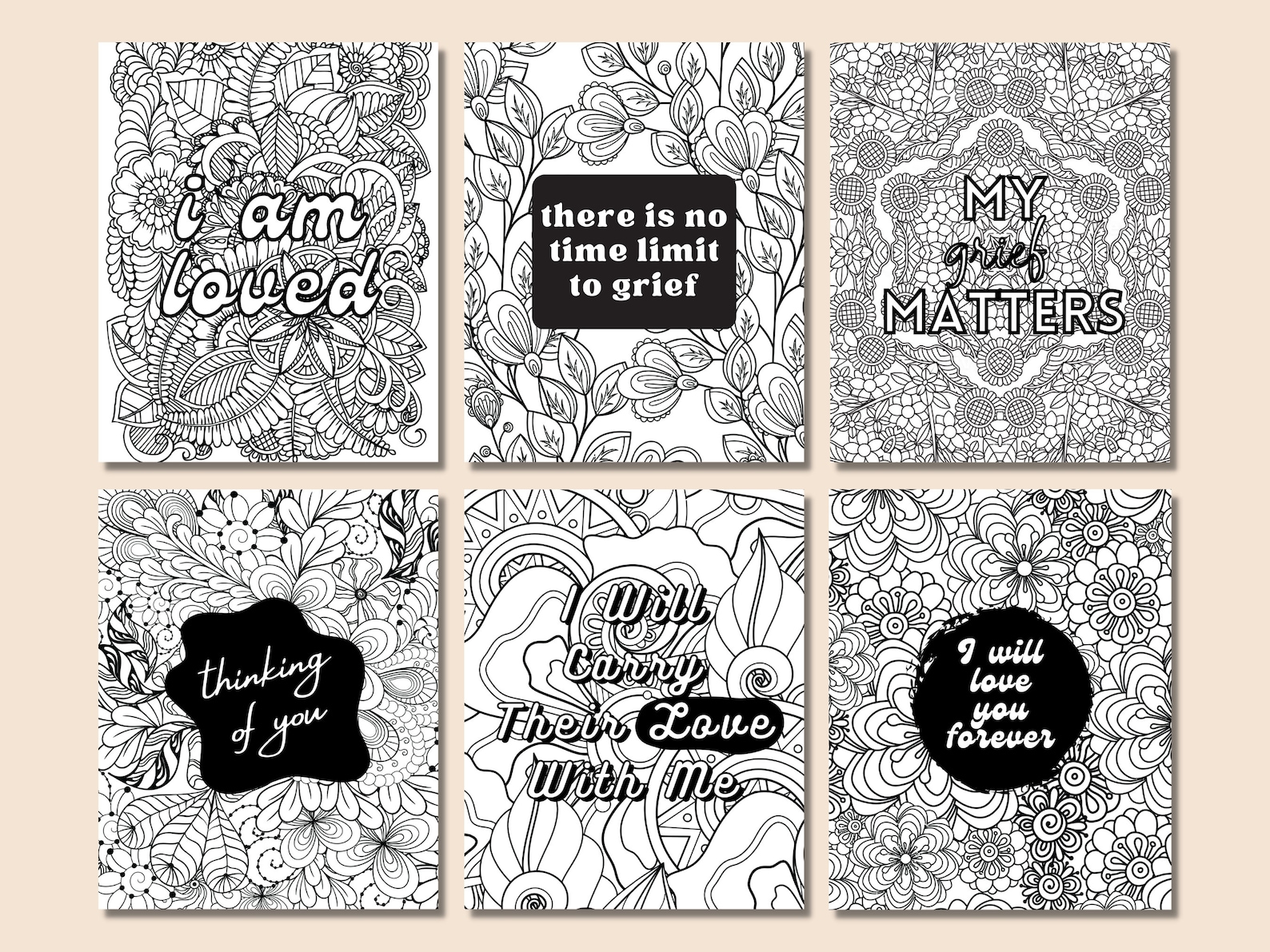 Grief Coloring Pages, Mental Health Coloring Pages, Coloring Pages for