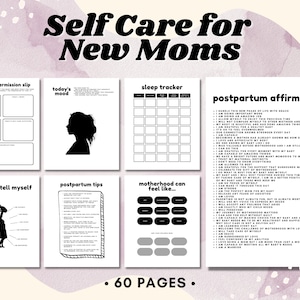 New Mom Self Care Workbook, Postpartum Journal, Mental Health, Therapy Worksheet, Imprimable, New Mother Gift, Affirmations, Wellbeing