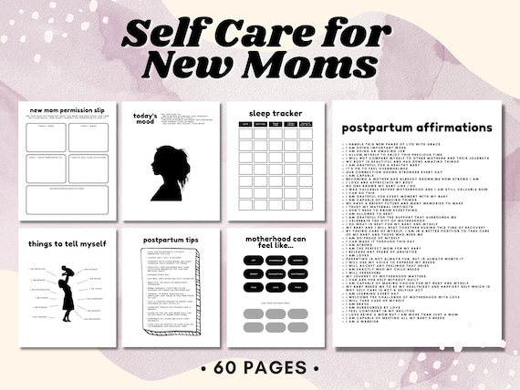 New Mom Self Care Workbook, Postpartum Journal, Mental Health, Therapy Worksheet, Printable, New Mother Gift, Affirmations, Wellbeing