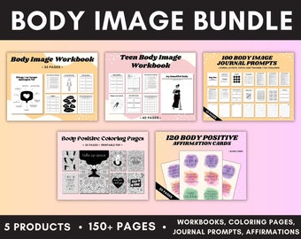 Body Image Bundle, Body Positive Workbook, Teen Body Image, Body Acceptance, Journal Prompts, Affirmations, Coloring Pages, Therapy Tools