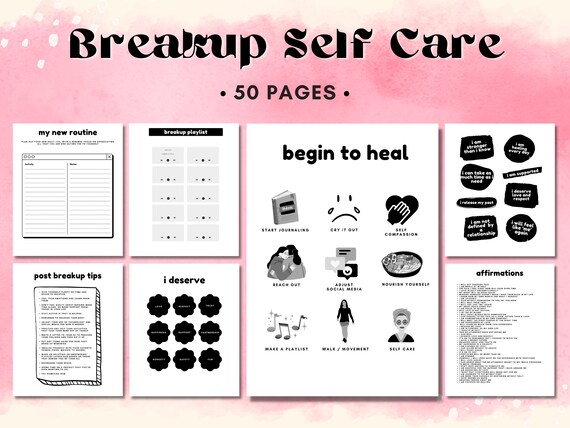 Breakup Self Care Workbook, Breakup Journal, Toxic Relationship, Heartbreak, Breakup Processing, Divorce Support, Therapy Worksheet