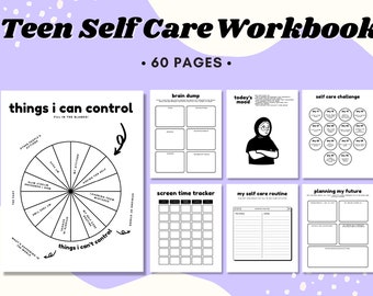 Teen Self Care Workbook, Teen Mental Health, Self Care for Teens, Teen Therapy Worksheet, Teen Self Love Journal, Étudiant, École