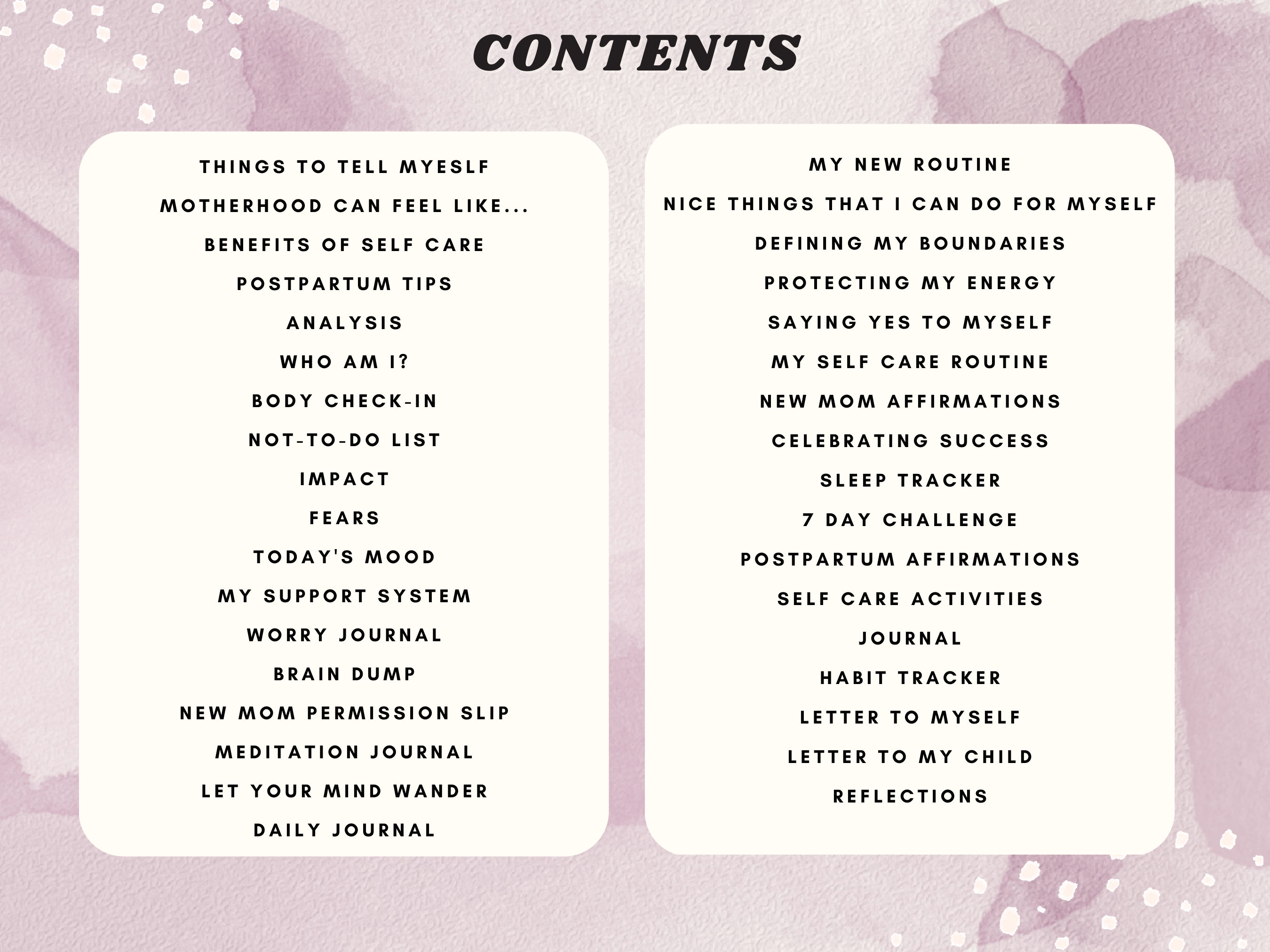 New Mom Self Care Workbook, Postpartum Journal, Mental Health, Therapy ...