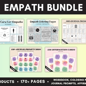 Empath Self Care Bundle, Empath Protection, Personne très sensible, Invites de journal, Affirmations, Pages à colorier, HSP, Imprimable