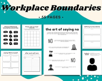 Boundaries at Work Workbook Bundle, Workplace Boundaries, Setting Healthy Boundaries, Boundaries Journal, Therapy Worksheet,Career,Self Care