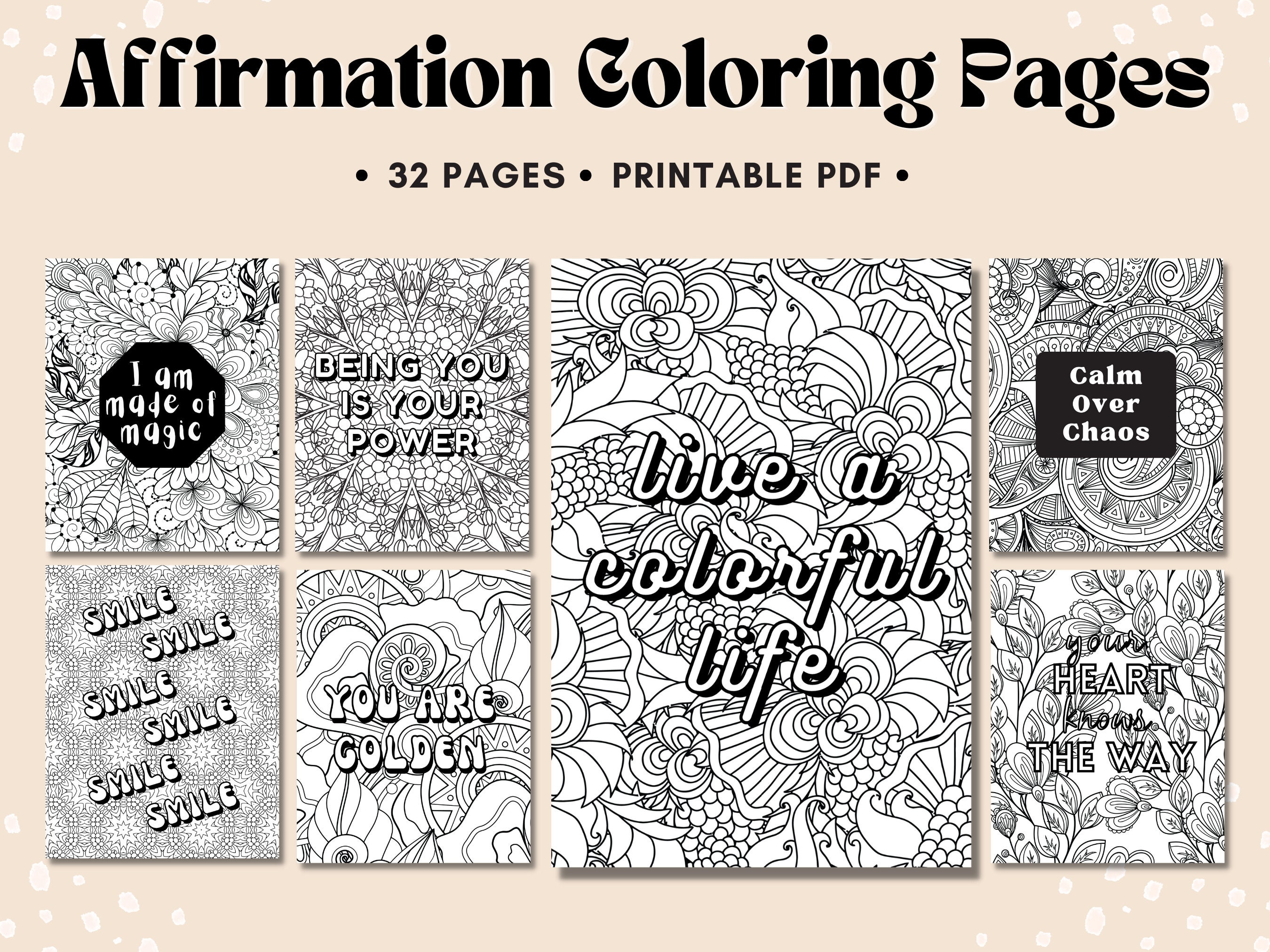 Affirmation Coloring Pages, Mental Health Coloring Pages, Coloring