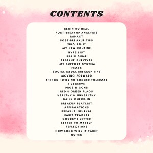 Breakup Self Care Workbook, Trennungstagebuch, Toxische Beziehung, Herzschmerz, Trennungsverarbeitung, Unterstützung bei der Scheidung, Therapiearbeitsblatt Bild 3