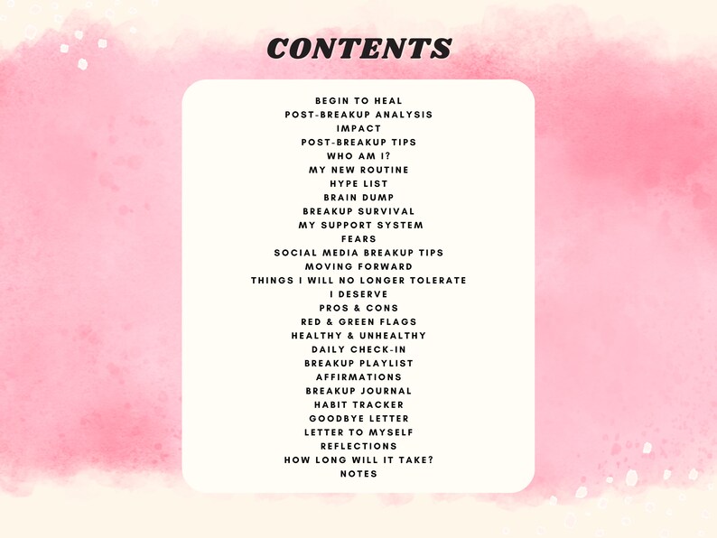 Breakup Self Care Workbook, Trennungstagebuch, Toxische Beziehung, Herzschmerz, Trennungsverarbeitung, Unterstützung bei der Scheidung, Therapiearbeitsblatt Bild 3