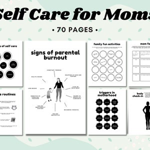 Self Care for Moms Workbook, Motherhood Journal, Mental Health, Therapy Worksheet, Mom Printable, Affirmations, Wellbeing, Mum