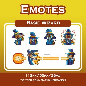 Wizard themed twitch vtuber discord emotes.