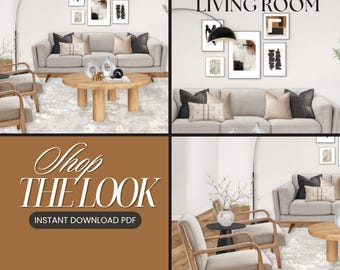 Pre-Made Interior Design,Categorized by Budget,Instant Download Design Guide,Interior Color Scheme,Furniture Moodboard,Shopping List