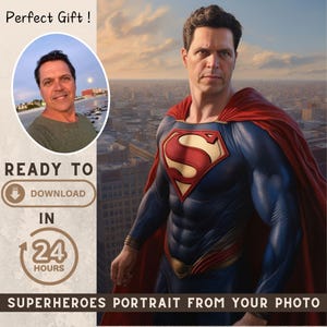 Custom Superheroes Portrait from Your Photo - Digital Download - Gift Ideas - Gift for Him - Gift for Her - Custom Gift - Gift for Friend