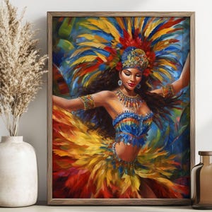 Download digital de dançarina do Brasil - Arte de parede do Brasil - Decoração para casa - Pintura do Brasil - Decoração de parede - Arte de parede - Ideias para presentes - Pôster do Brasil