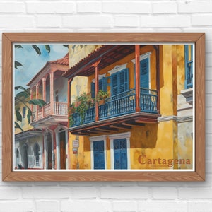 Colombia Digital Download - Cartagena - Commercial Use - Wall Art - Home Decor - Colombia Travel Poster - Wall Decor - Colombia Poster
