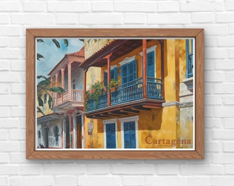Colombia Digital Download - Cartagena - Commercial Use - Wall Art - Home Decor - Colombia Travel Poster - Wall Decor - Colombia Poster