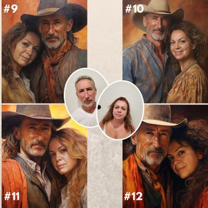 cowboy couple custom portrait