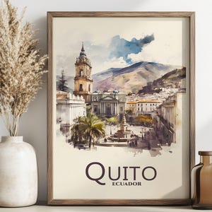 Quito Ecuador Travel Poster - Vintage-Style City Art Print - Digital Download - Home Decor - Wall Art - Wall Decor - Ecuador Poster