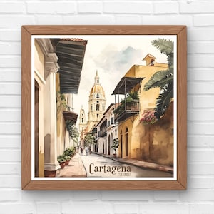 Colombia Cartagena Digital Download - Commercial Use - Wall Art - Home Decor - Wall Decor - Colombia Travel Poster - Gift Idea - Watercolor