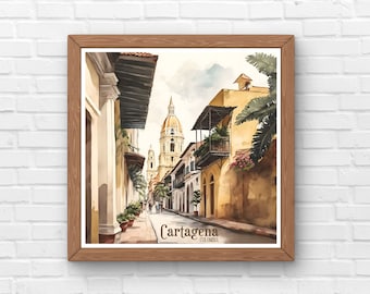 Colombia Cartagena Digital Download - Commercial Use - Wall Art - Home Decor - Wall Decor - Colombia Travel Poster - Gift Idea - Watercolor