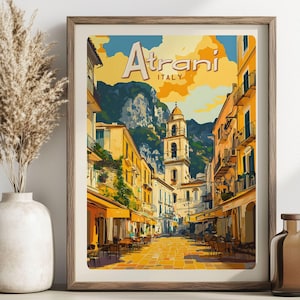 Atrani Italy Travel Poster - Digital Download - Amalfi Coast - Wall Art - Home Decor - Wall Decor - Travel Art - Didital Art Prints