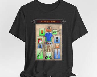 Dads Inventory T-Shirt Father Gift Funny Gamer T Shirt Classic Outfit Tropes Videogame Player Proud To Be A Dad Joke Digital Painting