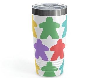 Rainbow Meeple Tumbler, 20oz