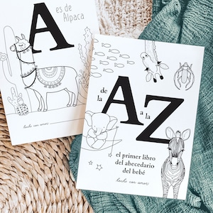 Spanish ABC Coloring Book | Animal Alphabet en Español | Baby Shower Game | PDF Download