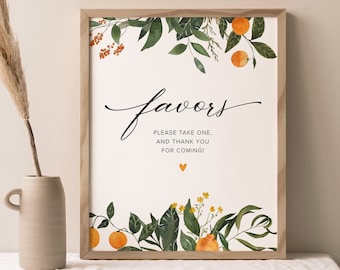 Citrus Baby Shower Favor Sign | Printable Tags & Labels | Little Cutie Theme PDF
