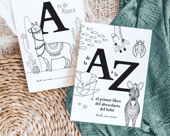Spanish ABC Coloring Book | Animal Alphabet en Español | Baby Shower Game | PDF Download