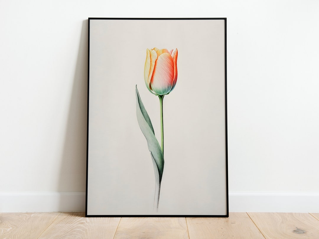 Tulip Wall Art Print, Spring Printable Wall Art, Botanical Print ...
