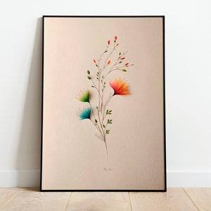 Flower Wall Art Print, Spring printable wall art, Botanical Print, Floral Wall Art, Spring Decor, Easter Print, INSTANT DOWNLOAD