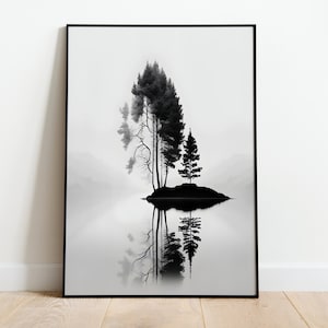 Tree Print Black and White, Minimalist Tree Wall Decor, Tree Printable Art, Digital Poster, Downloadable Art Print, Instant Download