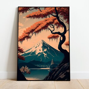 Japanese Landscape, Japanese Mountain, Mount Fuji, Kyoto, Digital Poster, Downloadable Art Print, Instant Download