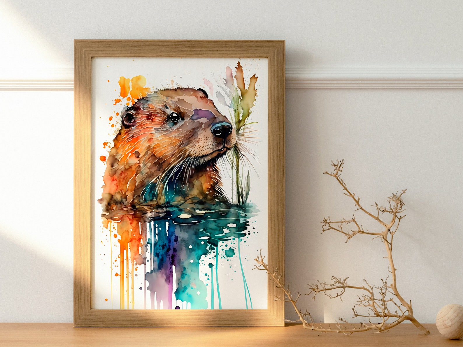 Beaver Watercolor PRINTABLE ART Beaver Print Instant Download Beaver ...