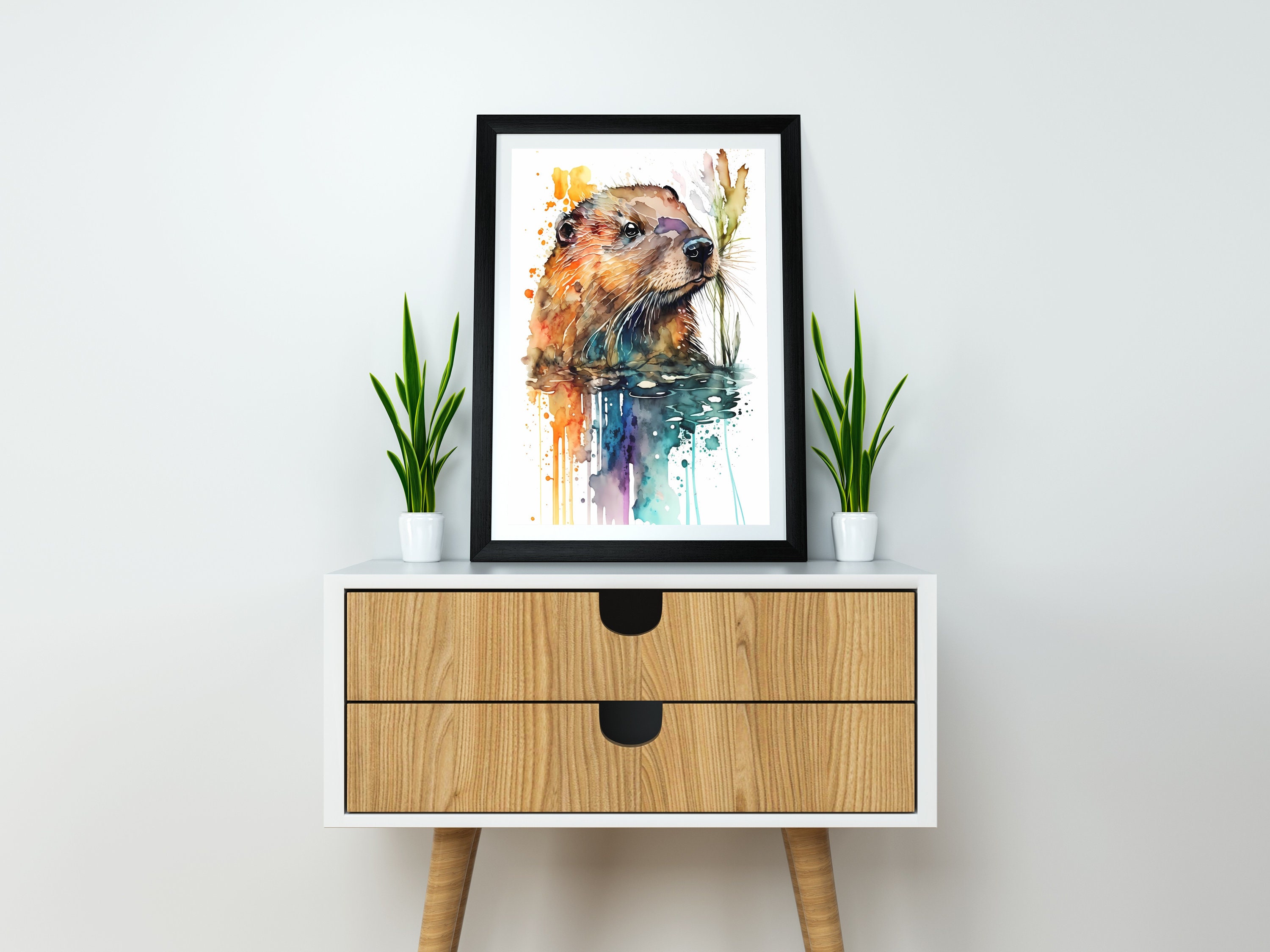 Beaver Watercolor PRINTABLE ART Beaver Print Instant Download Beaver ...